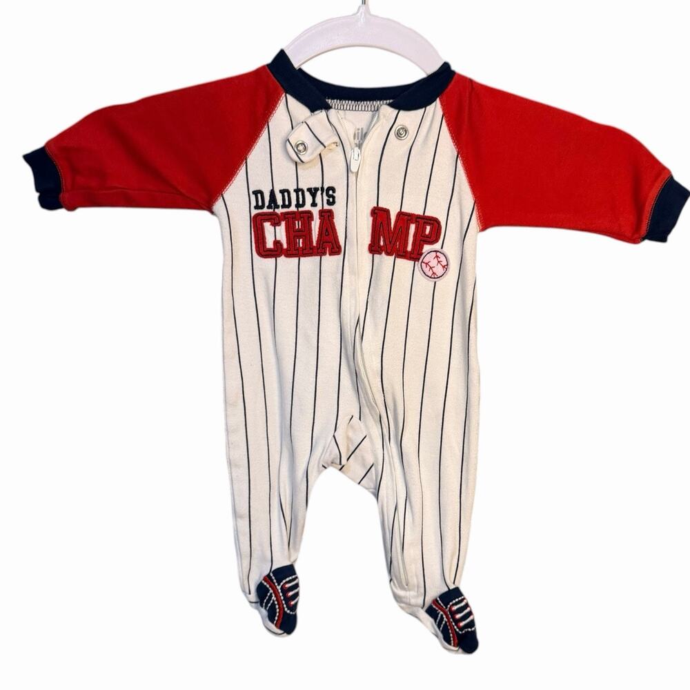Child Of Mine Carter's Daddy's Champ Jumpsuit Romper Baby Boys Newborn Baseball